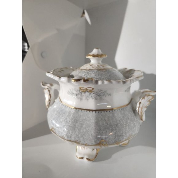 Unmarked porcelain Candy Dish*Compote with Lid*24K gold paint*c1940-50s? - Picture 2 of 9